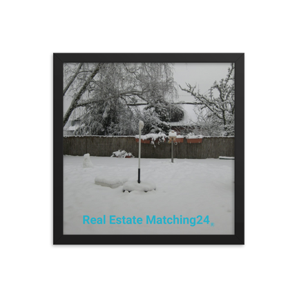 Winter Wonderland Framed photo paper poster with realestatematching24 without key Logo