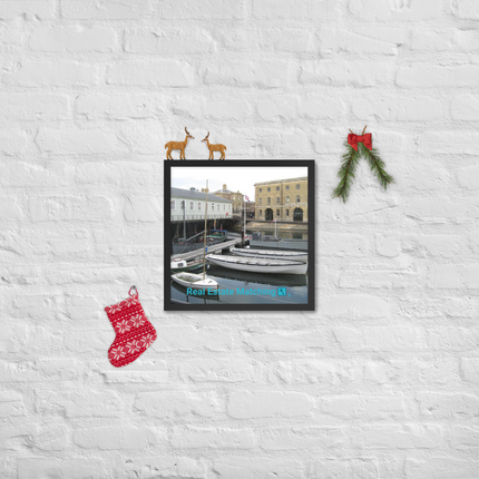 Boat on Water Framed photo paper poster with realestatematching with key Logo