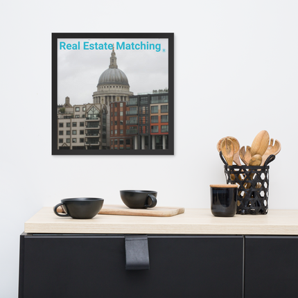 St. Paul's Cathedral Framed photo paper poster with Real Estate Matching Logo