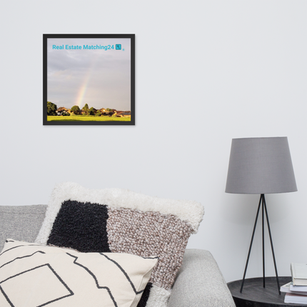 The Rainbow Sinari Framed photo paper poster with Real Estate Matching24 Logo
