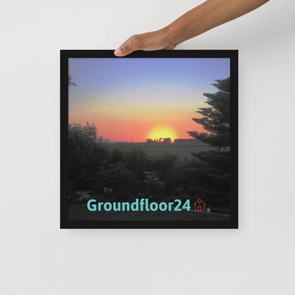 Beautiful Sunset Sinari Framed photo paper poster with Groundfloor24 with House Logo