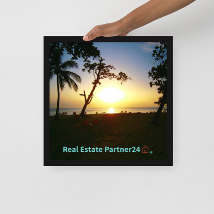 Beautiful Sea View Framed photo paper poster with realestatepartner24 with house Logo