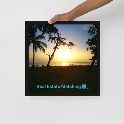 Beautiful Sea View Framed photo paper poster with realestatematching with key Logo