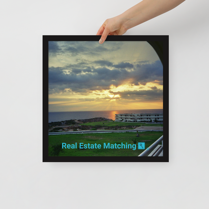 Natural View Framed photo paper poster with realestatematching with key Logo