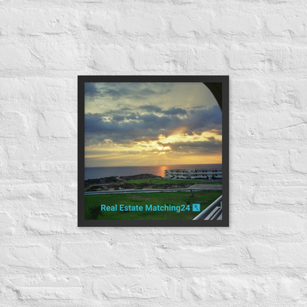 Natural View Framed photo paper poster with realestatematching24 with key Logo