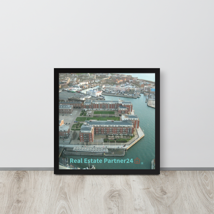 Nice City Framed photo paper poster with realestatepartner24 with house Logo