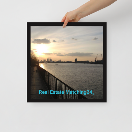 Awesome River View Framed photo paper poster with realestatematching24 without key Logo