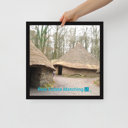 Village Charm Framed photo paper poster with realestatematching with key Logo
