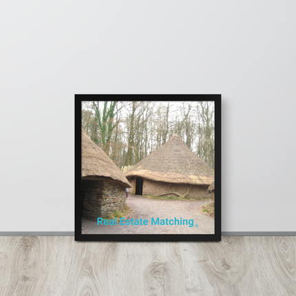 Village Charm Framed photo paper poster with realestatematching without key Logo