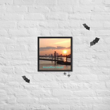 Evening Glow Framed photo paper poster with GroundfloorView24 with House Logo