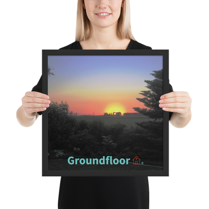 Beautiful Sunset Sinari Framed photo paper poster with Groundfloor with House Logo