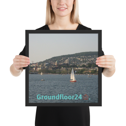 Beautiful River & Hills Sinari Framed photo paper poster with Groundfloor24 with House Logo