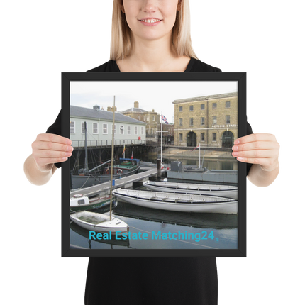 Boat on Water Framed photo paper poster with realestatematching24 without key Logo