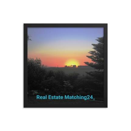 Beautiful Sunset Sinari Framed photo paper poster with realestatematching24 without key Logo