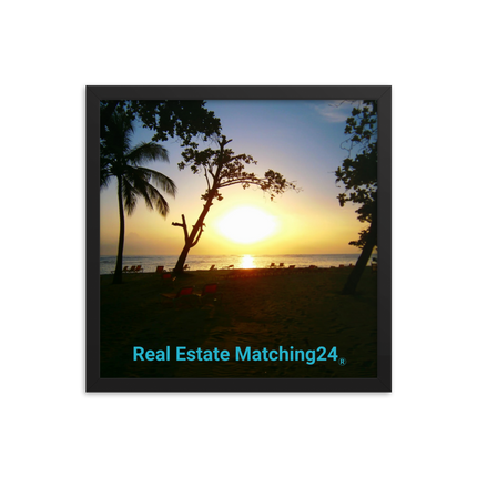 Beautiful Sea View Framed photo paper poster with realestatematching24 without key Logo
