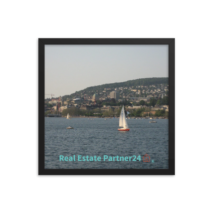 Beautiful River & Hills Sinari Framed photo paper poster with realestatepartner24 with house Logo
