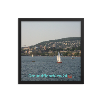 Beautiful River & Hills Sinari Framed photo paper poster with groundfloorview24 with House Logo