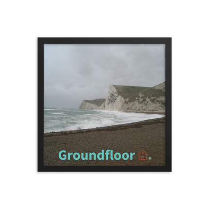 Waves and Sand Framed photo paper poster with Groundfloor with House Logo