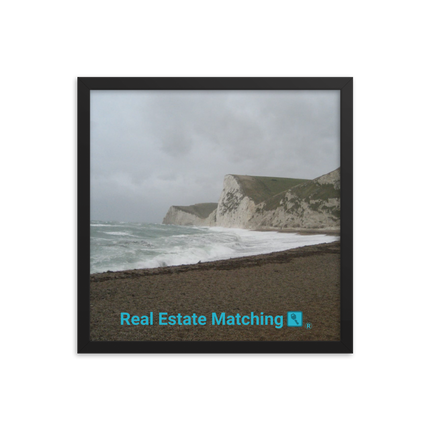 Waves and Sand Framed photo paper poster with realestatematching with key Logo