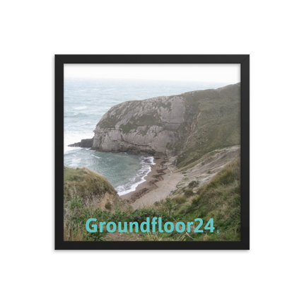 Sea & Hills Framed photo paper poster with Groundfloor24 without House Logo