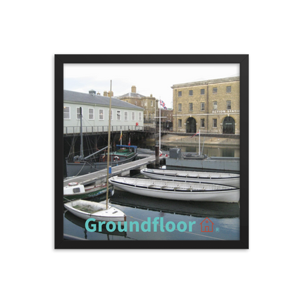 Boat on Water Framed photo paper poster with Groundfloor with House Logo