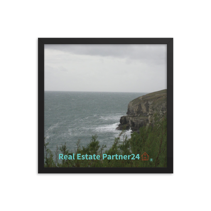 Seaside Serenity Framed photo paper poster with realestatepartner24 with house Logo