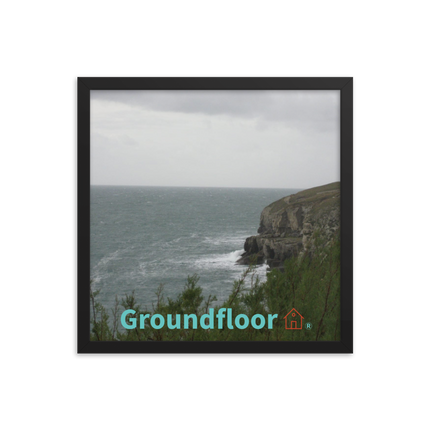 Seaside Serenity Framed photo paper poster with Groundfloor with House Logo