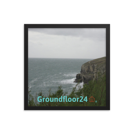 Seaside Serenity Framed photo paper poster with Groundfloor24 with House Logo