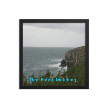 Seaside Serenity Framed photo paper poster with realestatematching without key Logo
