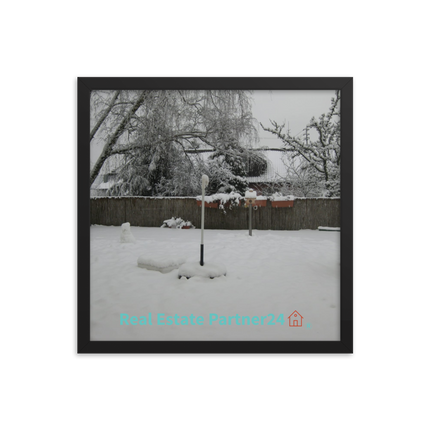 Winter Wonderland Framed photo paper poster with realestatepartner24 with house Logo