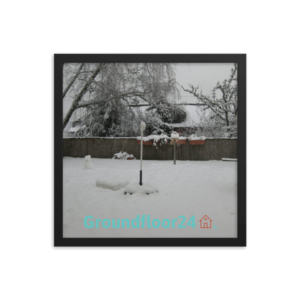 Winter Wonderland Framed photo paper poster with Groundfloor24 with House Logo