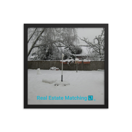 Winter Wonderland Framed photo paper poster with realestatematching with key Logo