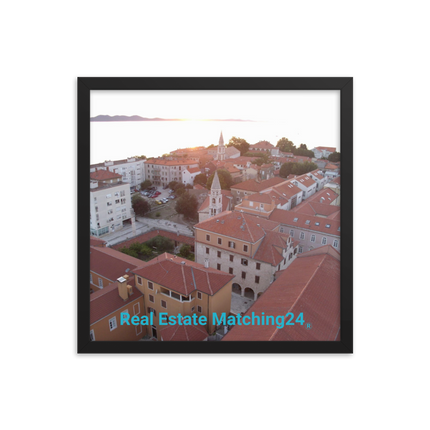 Roof Sunset View Framed photo paper poster with realestatematching24 without key Logo