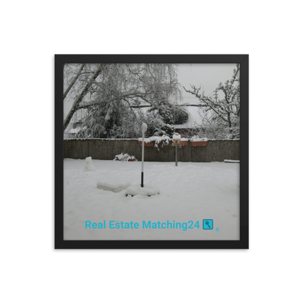 Winter Wonderland Framed photo paper poster with realestatematching24 with key Logo
