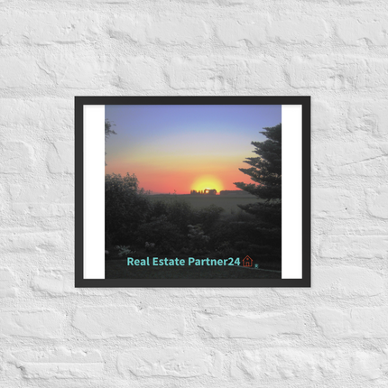 Beautiful Sunset Sinari Framed photo paper poster with realestatepartner24 with house Logo