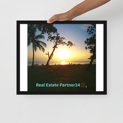 Beautiful Sea View Framed photo paper poster with realestatepartner24 with house Logo