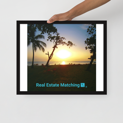 Beautiful Sea View Framed photo paper poster with realestatematching with key Logo