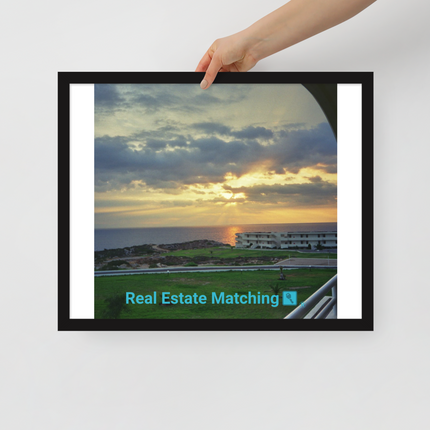 Natural View Framed photo paper poster with realestatematching with key Logo