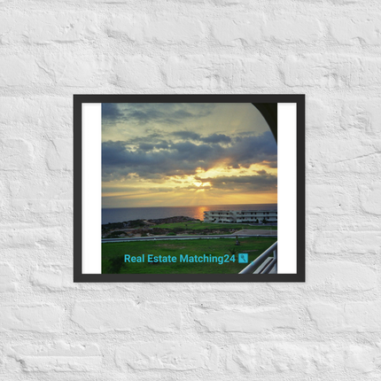 Natural View Framed photo paper poster with realestatematching24 with key Logo