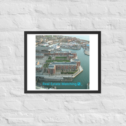 Nice City Framed photo paper poster with realestatematching with key Logo