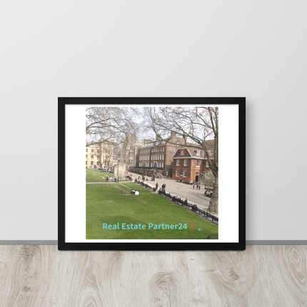 Beautiful Park Framed photo paper poster with realestatepartner24 with house Logo
