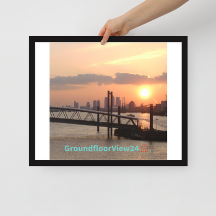 Evening Glow Framed photo paper poster with realestatematching with key Logo