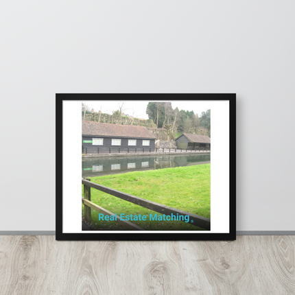 Lakeside Serenity Framed photo paper poster with realestatematching without key Logo