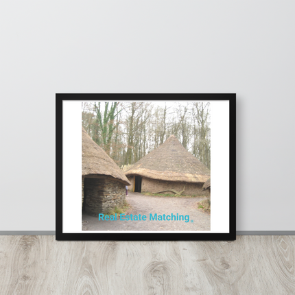Village Charm Framed photo paper poster with realestatematching without key Logo
