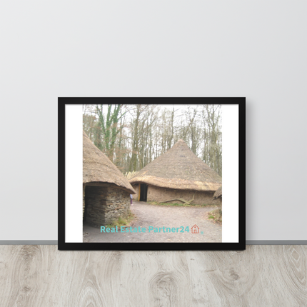 Village Charm Framed photo paper poster with realestatepartner24 with house Logo