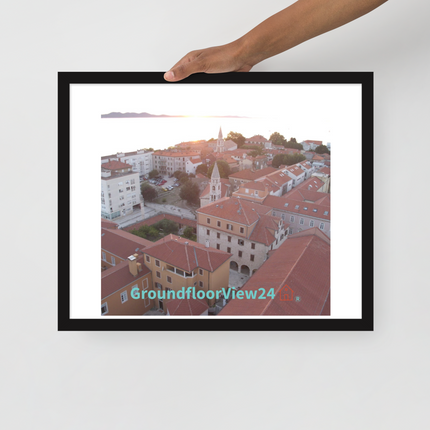 Roof Sunset View Framed photo paper poster with groundfloorview24 with House Logo