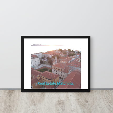 Roof Sunset View Framed photo paper poster with realestatematching without key Logo