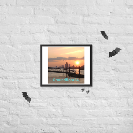 Evening Glow Framed photo paper poster with Groundfloor24 without House Logo