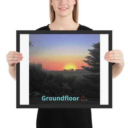 Beautiful Sunset Sinari Framed photo paper poster with Groundfloor with House Logo