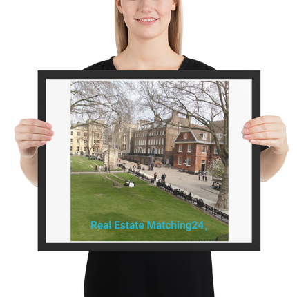 Beautiful Park Framed photo paper poster with realestatematching24 without key Logo